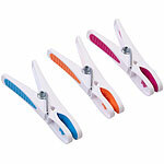 PEARL Bunte Soft-Clip-Wäscheklammern, 48 Stück, in 3 Farben PEARL Soft-Clip-Wäscheklammern abdruckfrei und wäscheschonend