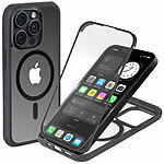 Xcase 360°-Schutzhülle für iPhone 14 Pro, stoßfest, MagSafe-komp., schwarz Xcase 360°-Ganzkörper-Schutzhüllen für iPhone 14 Pro, Glas-Displayschutzfolie, MagSafe-komp., stoßfest