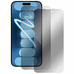 Somikon 2er-Set Schutzfolien, gehärtetes Glas, kompatibel mit iPhone 14 ProMax Somikon Schutzfolien aus gehärtetem Glas mit Anti-Spy-Schutz für iPhone, inkl. Installations-Werkzeug