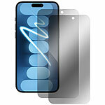 Somikon 2er-Set Schutzfolien, gehärtetes Glas, kompatibel mit iPhone 15 ProMax Somikon Schutzfolien aus gehärtetem Glas mit Anti-Spy-Schutz für iPhone, inkl. Installations-Werkzeug