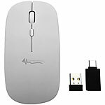 GeneralKeys 2er-Set Akku-Mini-Maus Bluetooth mit Scrollrad, BT 5.2, 2,4 GHz, USB GeneralKeys