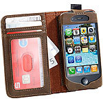 Xcase Edle Kunstleder-Schutzhülle im Buch-Design für iPhone 4/4s, braun Xcase Schutzhüllen für iPhones 4/4s