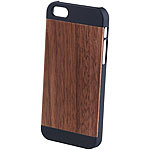 Xcase Schutzhülle mit Echtholz-Rückseite für iPhone 5, 5s, SE, Walnuss-Look Xcase Schutzhüllen für iPhones 5/5s/SE
