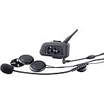 Callstel Motorrad-Intercom-Headset mit 1 km Reichweite (Versandrückläufer) Callstel Intercom-Headsets mit Bluetooth, für Motorradhelme