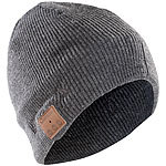 Callstel Beanie-Mütze, integriertes Headset mit Bluetooth, FM-Radio, grau Callstel Sportmützen mit Bluetooth-Headsets (On-Ear)