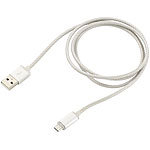 Callstel Lade- und Datenkabel mit LED, Micro-USB, 1 m, silber Callstel Micro-USB-Kabel