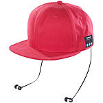 Callstel Snapback-Cap mit integriertem Headset, Bluetooth 4.1, rot Callstel Snapback Caps mit integrierten Headsets (Bluetooth)