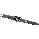 Callstel Glattleder-Armband für Apple Watch 42 mm, schwarz Callstel Apple Watch Armbänder