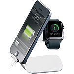 Callstel 2in1-Aluminium-Ladeständer für Apple Watch und Smartphones Callstel Apple Watch Ständer