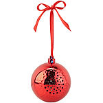 Callstel Christbaumkugel-Lautsprecher mit Bluetooth, rot Callstel Bluetooth Lautsprecher Weihnachtskugeln mit Freisprecher