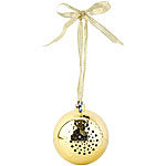 Callstel Christbaumkugel-Lautsprecher mit Bluetooth, goldfarben Callstel Bluetooth Lautsprecher Weihnachtskugeln mit Freisprecher