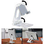 Callstel Extraflacher Smartphone- & Tablet-Ständer, bis 25,4 cm, silberfarben Callstel Tablet-Ständer