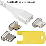 Callstel Magnet-Adapter-Set mit Micro-USB-/Lightning-/Typ-C-Stecker für LDK-100 Callstel Magnetische USB-Ladekabel mit Lightning-Stecker