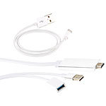 Callstel Lightning-auf-HDMI-Adapter für iPhone & iPad, USB-Strom, 1080p-Video Callstel Video-Übertragung (Dock-Connector)