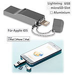 Callstel USB-Speicher-Erweiterung für iPhone, iPad & iPod, bis 128 GB, MFI Callstel Speichererweiterungen für iPhone & iPad