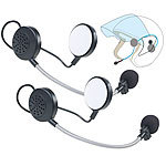 Callstel 2er-Set Intercom-Stereo-Headsets für Motorrad-Helm, Bluetooth, 10 m Callstel Intercom-Headsets mit Bluetooth, für Motorradhelme