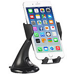 Callstel Qi-kompatibler Kfz-Halter mit Saugfuß, für Smartphone bis 9 cm, 5 Watt Callstel KFZ-Handyhalterungen mit Qi-kompatibler Ladefunktion