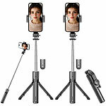 Somikon 2er-Set ultrakompakte 2in1-Smartphone-Stative & Selfie-Sticks Somikon