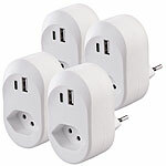 revolt 4er-Set 2in1-Steckdosen mit 230-V-Ausgang, USB-C und USB-A, 3,4 A revolt 2in1-Steckdosen mit USB-C und USB-A (Schweizer Stecker-Typ J)