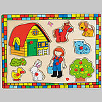 Playtastic Lustiges Holzpuzzle "Mein kleiner Bauernhof", 8-teilig Playtastic Lustige Holzpuzzles