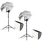 Somikon Softbox mit zusätzlichem Reflektorschirm, 2er-Set Somikon Studioleuchten