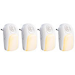 Lunartec LED-Nachtlicht mit Akustiksensor & Dämmerungsschalter 4er-Set Lunartec LED-Steckdosen-Nachtlichter mit Dämmerungssensoren und Akustiksensoren