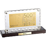 St. Leonhard Vergoldete Banknote 500 Euro mit Aufsteller St. Leonhard Vergoldete Deko Banknoten