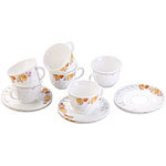 Rosenstein & Söhne Opalglas-Kaffeetassen & Untertassen mit Blumendekor Rosenstein & Söhne Opalglas Tafel-Geschirr