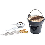 Rosenstein & Söhne Antik Asiatisches Gusseisen Fondue-Set mit Spiritus-Brenner Rosenstein & Söhne Fondue-Sets