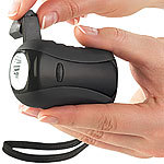 Lunartec Outdoor Dynamo-Taschenlampe mit 3 LEDs, 0,2 W, 9 lm, schwarz Lunartec LED-Dynamo-Taschenlampen