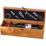 Carlo Milano 5-teiliges Sommelier-Set in edler Geschenkbox für 1 Weinflasche Carlo Milano Wein-Geschenkboxen mit Sommelier-Sets