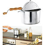 Rosenstein & Söhne Retro Popcorn-Topf mit Kurbel, 6 l, 24cm für perfektes Kino-Popcorn Rosenstein & Söhne
