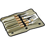 Rosenstein & Söhne Hochwertiges Grillbesteck, 5-tlg. mit Tasche, Edelstahl mit Holzgriff Rosenstein & Söhne Grillbestecke