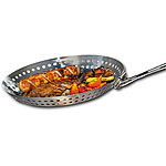 Rosenstein & Söhne Grillpfanne aus Edelstahl mit Klapp-Griff, Ø 30 cm, spülmaschinenfest Rosenstein & Söhne Edelstahl-Grillpfannen