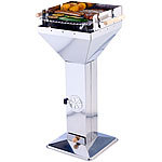 Rosenstein & Söhne Säulengrill in Trichterform, Edelstahl, 3-fach verstellbarer Grillrost Rosenstein & Söhne Säulengrills
