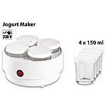 PEARL Joghurt-Maker mit 4 Portions-Gläsern je 150 ml, spülmaschinengeeignet PEARL Joghurt-Bereiter