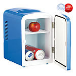 Rosenstein & Söhne Mini-Kühlschrank mit Warmhalte-Funktion, für 12 & 230 V, 4 Liter, blau Rosenstein & Söhne