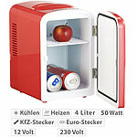Rosenstein & Söhne Mini-Kühlschrank AC/DC, 12/230V 4l, mit Warmhalte-Funkt., rot, B-Ware Rosenstein & Söhne Mini-Kühlschränke
