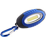 Lunartec Mini-Taschenlampe mit COB-LED und Karabiner-Haken, 0,5 W, 35 lm, IPX4 Lunartec LED-Mini-Taschenlampen