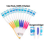 newgen medicals 12er-Pack Marken-Zahnbürsten mit Zungenreiniger, HART, 4 Farben newgen medicals Handzahnbürsten