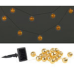 Lunartec Solar-LED-Lichterkette, 20 goldene Leuchtkugeln, warmweiß, IP44, 4 m Lunartec LED-Solar-Lichterketten (warmweiß)