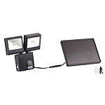 Luminea Duo-Solar-LED-Außenstrahler mit PIR-Bewegungssensor, 6 W, 480 lm, IP44 Luminea LED-Solar-Fluter mit Bewegungsmelder