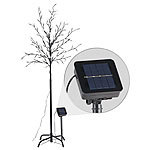 Lunartec Solar-LED-Lichterbaum mit 120 leuchtenden Blüten und Standfuß, 150 cm Lunartec Solar-Lichterbäume