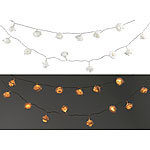 Lunartec Solar-LED-Lichterkette mit 10 weißen Rosen, warmweiß, IP44, 1 m Lunartec LED-Solar-Lichterketten (warmweiß)