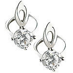 St. Leonhard Raffinierte Ohr-Stecker mit Zirkonia-Steinen, 925er-Sterling-Silber St. Leonhard Ohrstecker aus 925er-Sterling-Silber