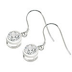 St. Leonhard Schlichte Hänge-Ohrringe mit rundem Zirkonia St. Leonhard Ohrringe 925 Sterling Silber