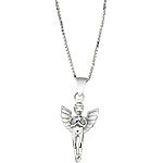 St. Leonhard Kette mit Schutzengel-Anhänger, 925er Sterling-Silber St. Leonhard Damen-Ketten mit Anhänger 925 Sterling Silber
