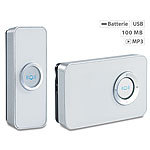 FreeTec Kabellose Funk-MP3-Türklingel "IMP-33 Design", 100 MB Speicher FreeTec MP3-Funkklingeln