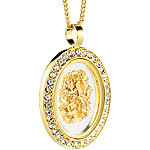 St. Leonhard Halskette "Oval" mit 23 Karat Blattgold St. Leonhard Damen Halsketten mit Blattgold-Anhängern