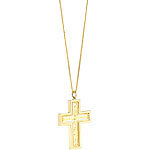 St. Leonhard Halskette "Kreuz" gefüllt mit Feingold Splittern St. Leonhard Damen Halsketten mit Blattgold-Anhängern